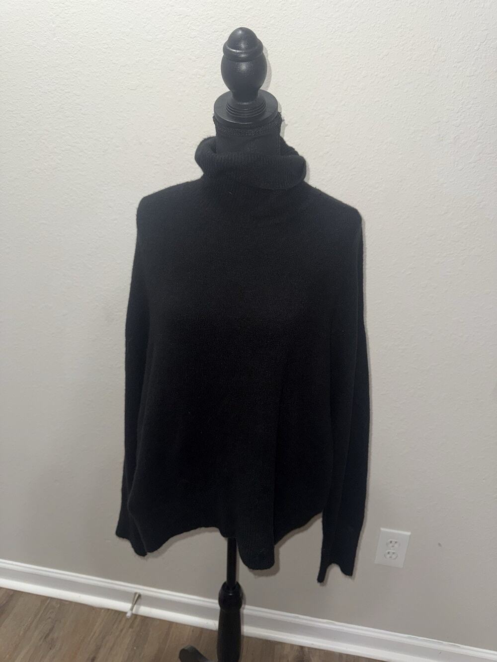 Lulus Womens Large Black Turtleneck Knit Sweater Long Sleeve Cozy Casual Top L